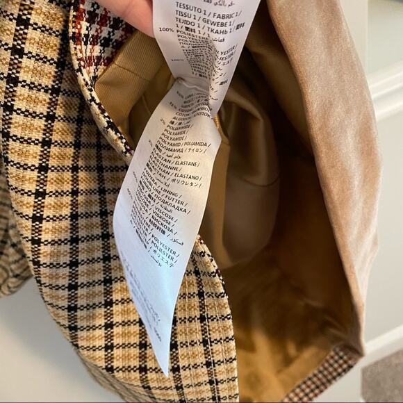 Stella McCartney Brown Plaid Velvet Bustier Mini Dress 42 Small - Picture 13 of 16